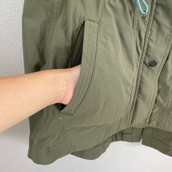 LL Bean Womens Large Utility Vest Soft Shell Lightweight Layer Cinch Waist Olive - Picture 6 of 9